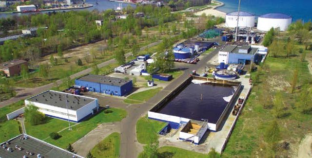 Zakład Port Service w Gdańsku z lotu ptaka