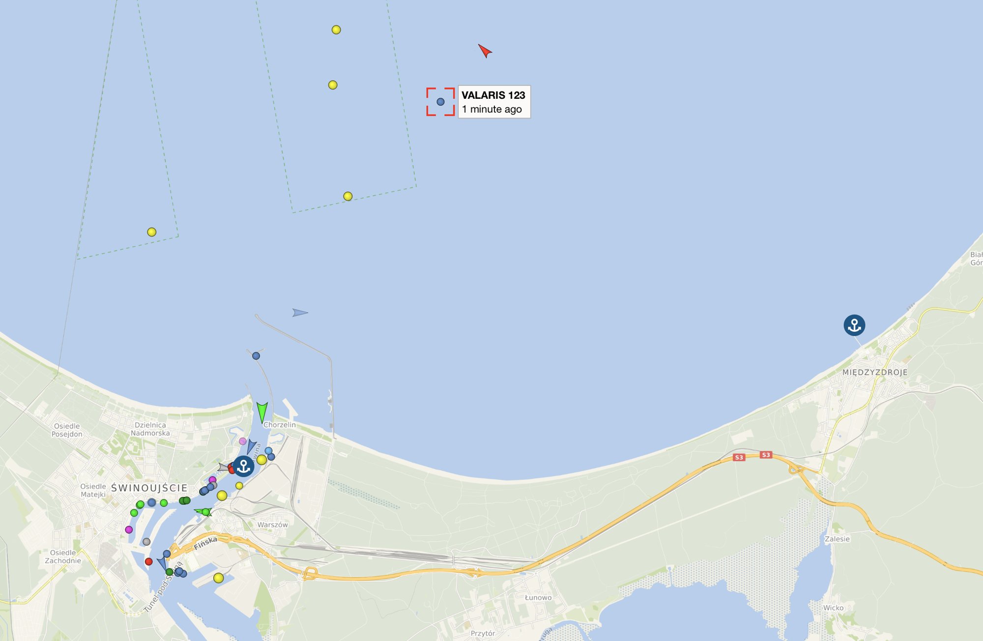 Platforma VALARIS123 na mapie Vessel Finder, 06.10.2026